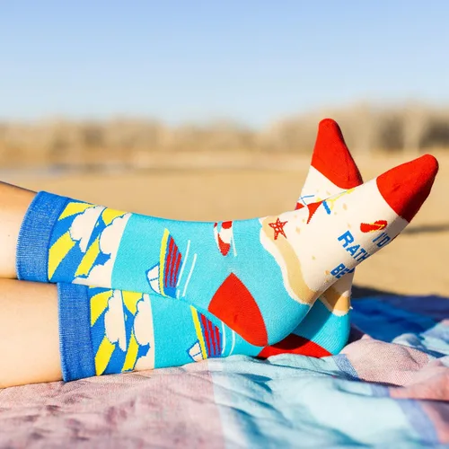 Vista 6 de I'd Rather Be - Calcetines divertidos para hombres y mujeres, regalos para golf, caza, camping, senderismo, esquí, lectura, deportes y mucho más