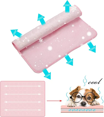 Vista 3 de Alfombrilla de enfriamiento para perros, almohadilla de enfriamiento automática para perros, seda de hielo, lavable a máquina, alfombrilla