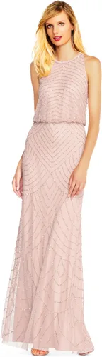 Vista 11 de Adrianna Papell Vestido tipo blusón con cuentas estilo halter Art Deco para mujer Floor Length Formal Gown with Scalloped Beading & Bloused Bodice