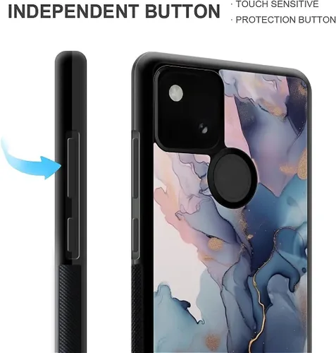 Vista 195 de Compatible con Google Pixel 4A 5G Mobile Case Creative Acrylic Panel trasero Silicona Protección Grip especialmente diseñado para Google Pixel 4A 5G