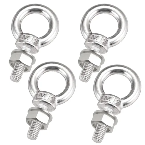 Vista 13 de Tornillos de Ojo de Hombro, Tornillo de Elevación de Acero Inoxidable 304 de Servicio Pesado con Anillos de Elevación Roscados, Arandelas y Tuercas