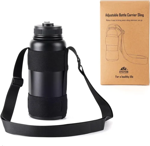 Vista 9 de Soporte universal para botella de agua con correa ajustable para el hombro para caminar en corto senderismo, soporte para botella de agua