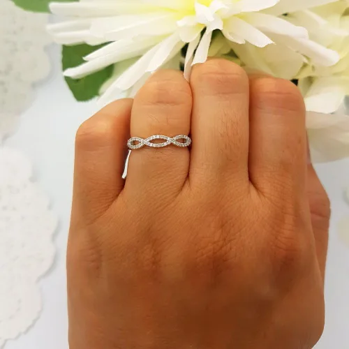 Vista 7 de Dazzlingrock Collection Anillo de aniversario de alianza de boda con diamantes redondos de 0.20 quilates (ctw), plata de ley
