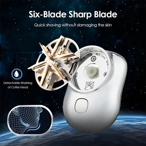 Vista 4 de Mini afeitadora eléctrica portátil de bolsillo, máquina de afeitar eléctrica de viaje 2023 para hombres, maquinilla de afeitar eléctrica mágica