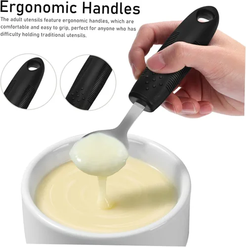 Vista 8 de COLLBATH 1Set Weighted Utensils for Hand Tremors Adaptive Tableware for Stroke Patients Ergonomic Grip for Elderly Premium Quality and Easy