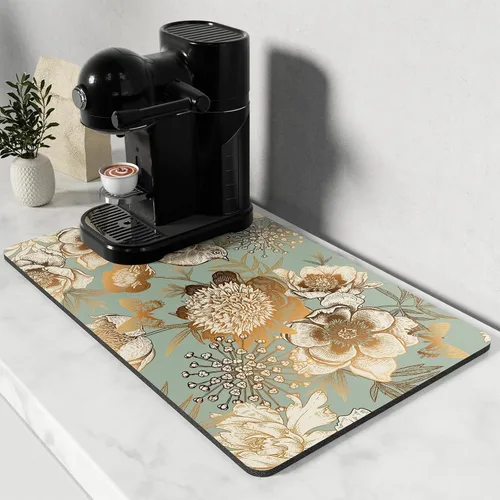 Vista 57 de Rnivvi Tapete de secado de platos para encimera de cocina, 16 x 18 pulgadas, bonita almohadilla de secado absorbente resistente al calor con goma