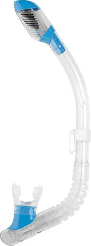 Vista 3 de Cressi Snorkel para jóvenes con tapa seca Protector contra salpicaduras y válvula de cierre en la parte superior, boquilla de silicona, protector