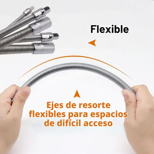 Vista 5 de Juego de barras de extensión de dado flexible de 1/2", extensión de llave inglesa flexible, mango de extensión de dado de 2 piezas