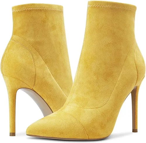 Vista 5 de Castamere Botines de tacón alto para mujer, sin cordones, con punta puntiaguda, botas de tacón de aguja básicas, botas clásicas de 3.9 in