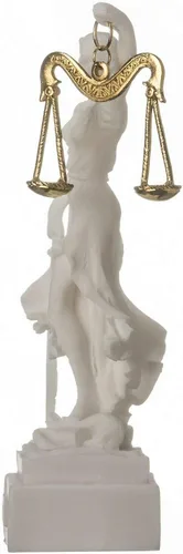 Vista 4 de Figura de estatua de la diosa griega Themis, figura ciega de abogada de justicia, regalo con base cuadrada
