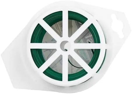 Vista 2 de Lazos giratorios de 328 pies (328.1 ft) para plantas con cortador, cable de amarre de alambre para jardinería, oficina, hogar, cuerda fija