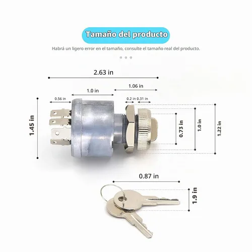 Vista 7 de Interruptor de encendido para carrito de golf y llave de interruptor de arranque para EZGO (1981-up) TXT Gas/Electric con luces OEM # 33639G01