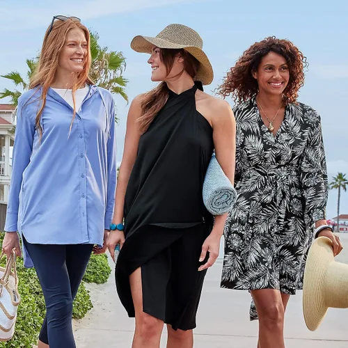 Vista 5 de Coolibar UPF 50+ Isla Convertible Wrap para mujer, protección solar