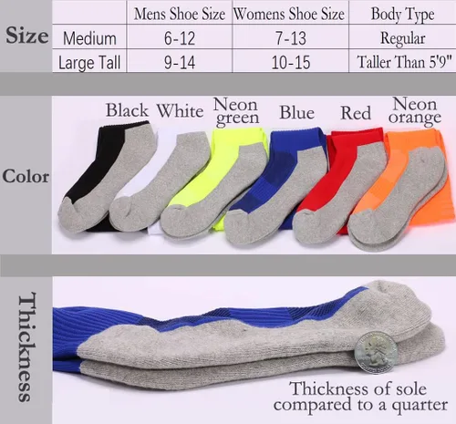 Vista 2 de Calcetines altos hasta la rodilla para hombre y mujer, de algodón, cómodos, multicolor (3 pares)