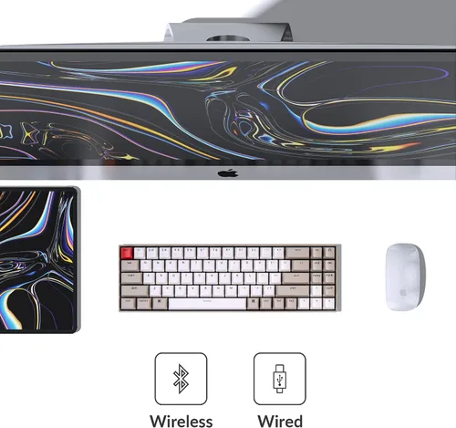 Vista 2 de Keychron K14 Teclado mecánico inalámbrico Bluetooth 51 con interruptor Keychron marrónbatería recargable teclado compacto de 72 teclas compatible
