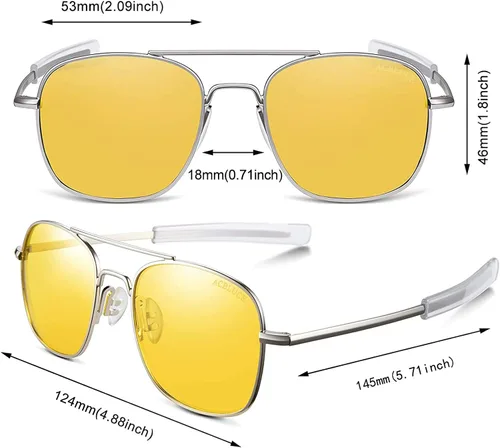 Vista 2 de Gafas de sol de aviador para hombre 2087in lente polarizada marco de metal de estilo militar con patillas de bayoneta