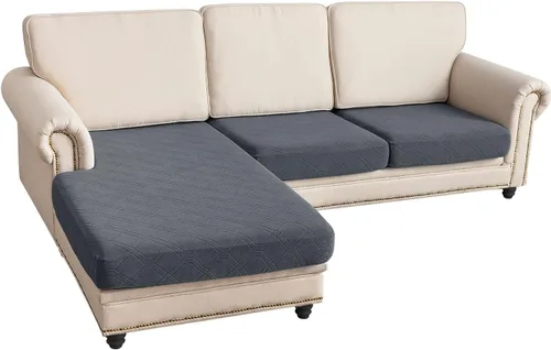 Vista 18 de Funda de sofá seccional de 3 piezas para sofá seccional en forma de L, protector elástico de muebles para sofá seccional izquierdo o derecho