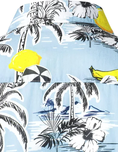 Vista 6 de Jogal - Camisa hawaiana, de manga corta, con botones, de algodón, para hombre
