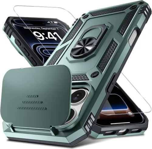 Vista 66 de Janmitta Funda para iPhone 8 Plus/7 Plus/6 Plus, Cubierta de Teléfono con Cubierta Deslizante Integrada para Lente de Cámara + Protector