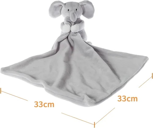Vista 7 de Apricot Lamb Manta de seguridad de animales de peluche, elefante gris, manta de personaje para guardería, felpa de lujo para acurrucarse