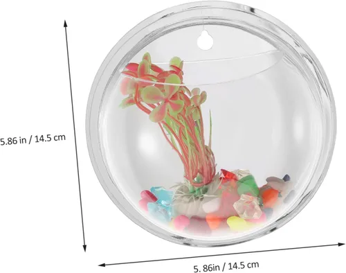 Vista 2 de Cuenco de peces de pared para colgar en la pared, cuencos de peces para centros de mesa, maceta hidropónica colgante, tanque de peces de pared