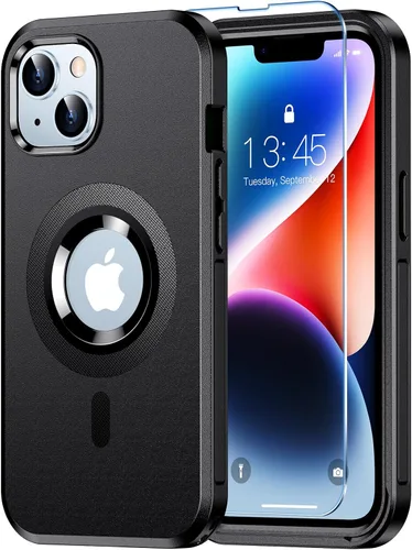 Vista 13 de Funda magnética para iPhone 13, compatible con MagSafe, protección contra caídas de grado militar, antideslizante, a prueba de golpes de 13 pies