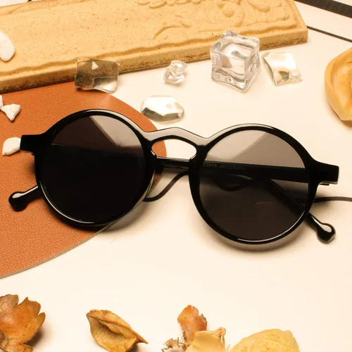 Vista 6 de Gafas de sol redondas pequeñas unisex ligeras Hippie Circular Plástico Retro Lennon Boho Gafas