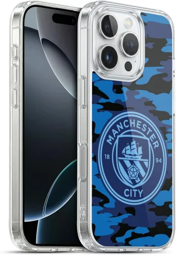 Vista 192 de Head Case Designs Funda de gel con licencia oficial del Manchester City Man City FC Blue Moon Badge Camou [protección de grado militar] compatible