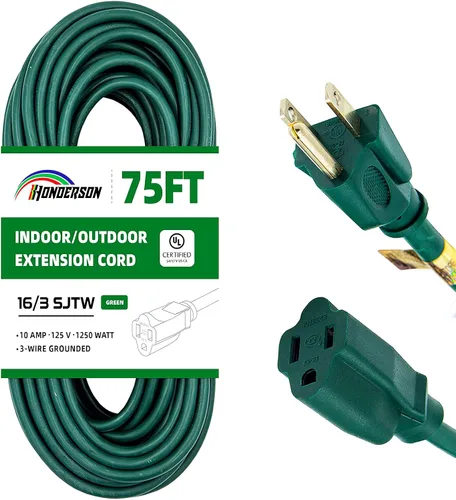 Vista 28 de Cable de Extensión HONDERSON, Certificación UL, Calibre 16, 1 Pie de Largo, Color Negro, 3 Puntas, Resistente, 16/3 SJTW, 13A, Cable de Energía