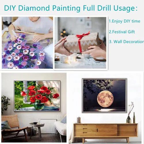 Vista 5 de Kits de pintura de diamantes 5D para perro, pomerania, taladro completo, cuentas redondas, arte de diamante, gemas de piedra, punto de cruz, pintura