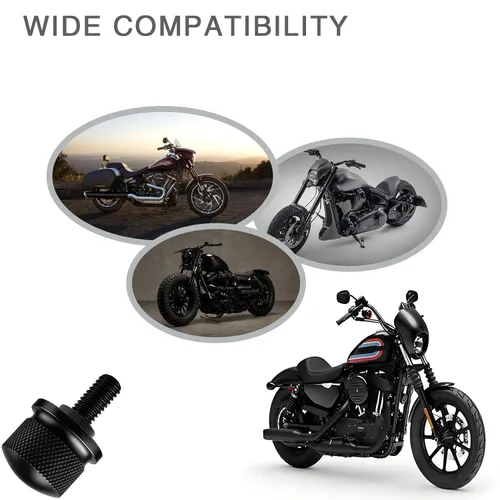 Vista 7 de Tornillo de perno de asiento de aleación de aluminio negro adecuado para Harley Davidson 1996-2024 (1 perno)