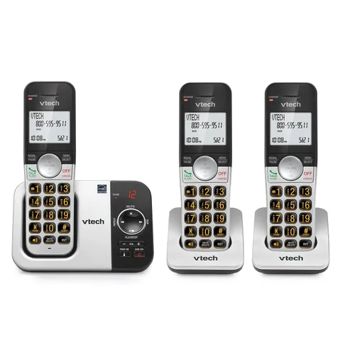 Vista 19 de VTech Teléfono inalámbrico con pantalla grande y botones grandes, DECT 6.0 con identificador de llamadas/llamada en espera, altavoz dúplex completo