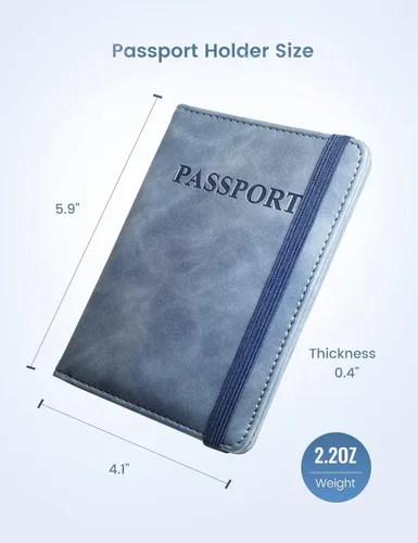 Vista 2 de Mymazn Portatarjetas de pasaporte y vacunación Combo de portatarjetas para pasaporte y cartera de viaje con tarjetero de vacunación, funda
