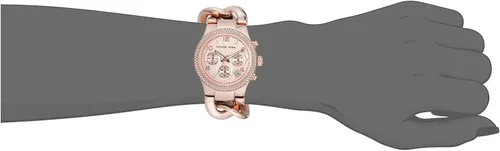 Vista 4 de Michael Kors Reloj Runway MK3247 en tono oro rosa para mujer, Oro rosado, MK3247 - Cronógrafo Twist Runway