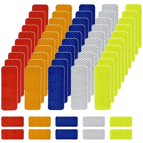 Vista 8 de 25 calcomanías reflectantes de advertencia, surtido de cintas reflectantes impermeables para exteriores, calcomanías reflectantes de seguridad, 1.2