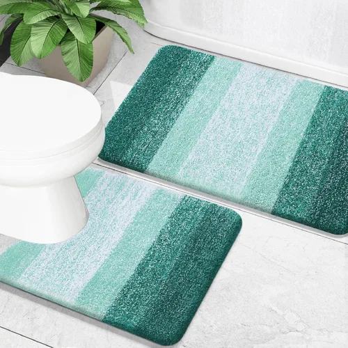 Vista 34 de OLANLY - Juego de tapetes para baño de 2 piezas, de microfibra, suaves y absorbentes, antideslizantes, lavables a máquina y para secadora, felpudos