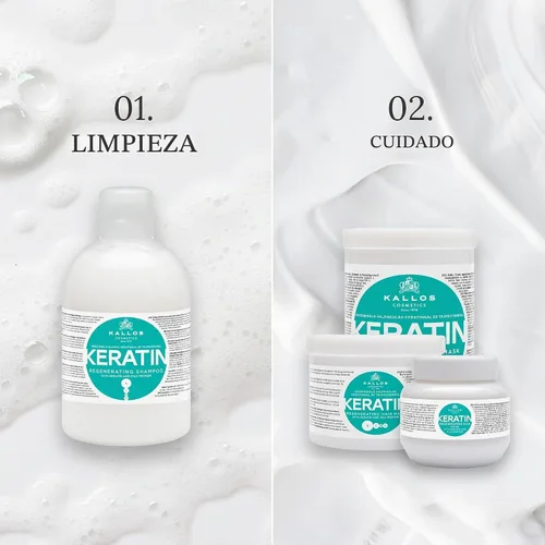 Vista 8 de Kallos Cosmetics Mascarilla de queratina para el cuidado del cabello para sequedad 33.38 fl oz