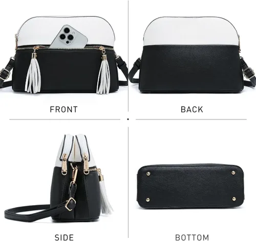 Vista 3 de Dasein - Bolso de hombro para mujer con cremallera y múltiples bolsillos