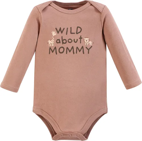 Vista 92 de Hudson Baby Body unisex de algodón de manga larga para bebé, leopardo rosa rojo