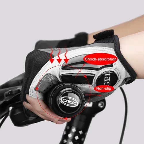 Vista 5 de CXWXC Guantes de ciclismo para hombres y mujeres Guantes de gel transpirable para bicicleta de montaña Guantes de bicicleta antideslizantes