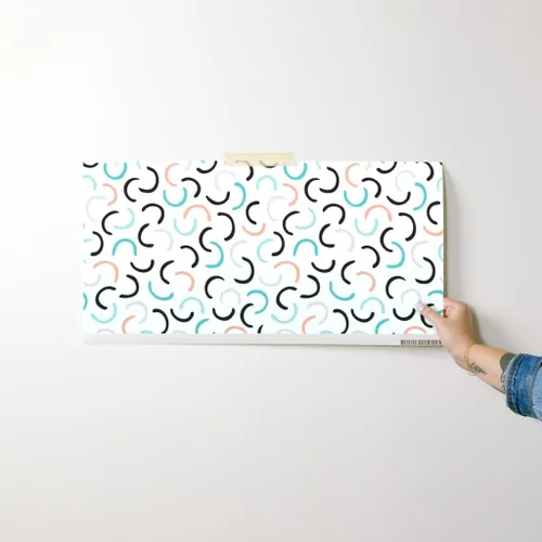 Vista 7 de Peel & Stick Wallpaper Swatch - Abstract Circles Mint Coral Geometric Scandinavian Memphis Style Circle Pastel Custom Removable Wallpaper by