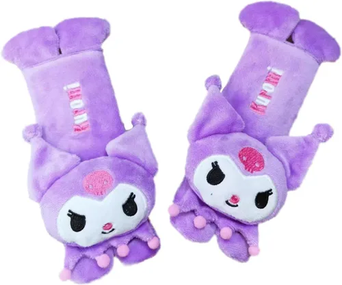 Vista 5 de Funda Kawaii para cinturón de seguridad de automóvil, lindo juego de 2 piezas de correa de asiento de anime, protector de cuello, decoración