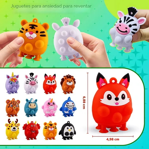 Vista 2 de ChildFun 12 piezas Recuerdos de fiesta para niños, juguetes de silicona de animales con ventosa, regalos de cumpleaños para niños y niñas, juguetes