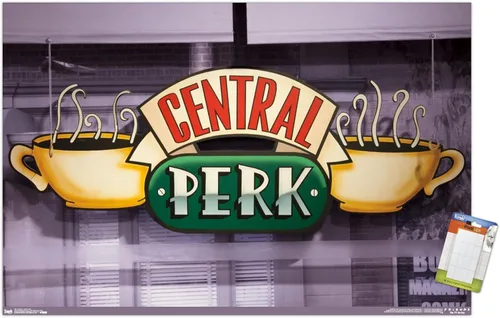 Vista 12 de Trends International Friends - Póster de pared de Central Perk, 14.725 x 22.375 pulgadas, versión enmarcada de madera de granero
