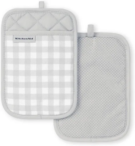 Vista 11 de KitchenAid Juego de 2 soportes para ollas a cuadros, cielo aguamarina, 7 x 10 pulgadas