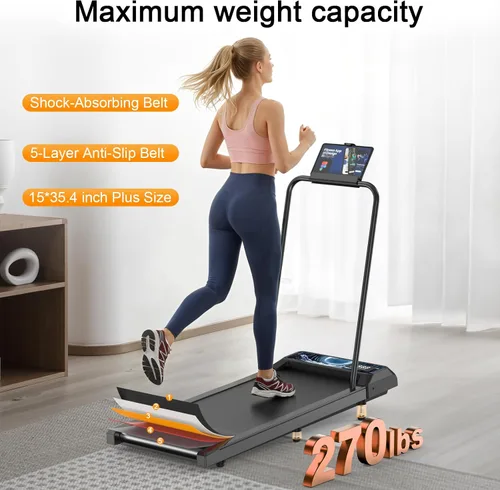 Vista 6 de Walking Treadmill Pad with Incline Handle Bar