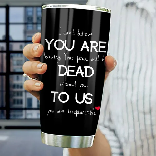 Vista 4 de CHICKOR Vaso térmico de 20 onzas con tapa con texto en inglés "You Are Dead To Us", regalo de despedida para empleados gerentes de trabajo, regalos