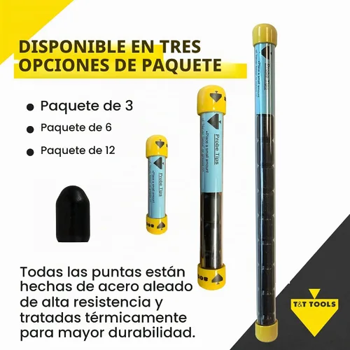 Vista 4 de T&T Tools Puntas de repuesto estándar – Varillas de sonda de suelo de 3/8