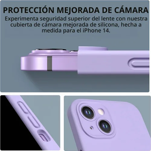 Vista 4 de CellEver Funda de silicona resistente para iPhone 14 [protección de cámara] [revestimiento antiaceite] protección militar contra caídas