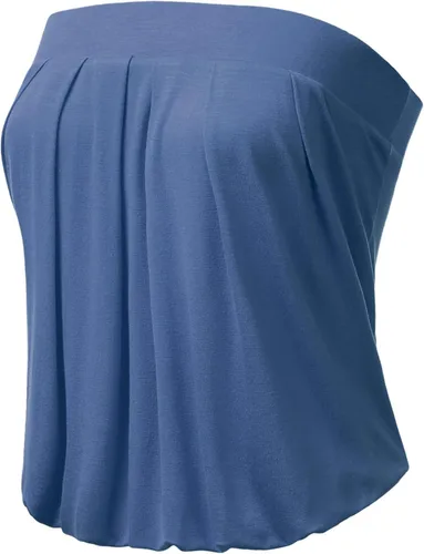 Vista 2 de DOUBLJU - Top de tubo elástico plisado natural para mujer con banda elástica con talla grande